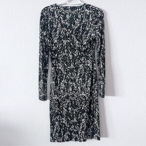 Tory Burch Black and White Leaf Pattern Dress - 100% Silk